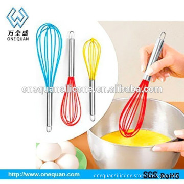 eco-friendly durable silicone egg beater with stainless steel